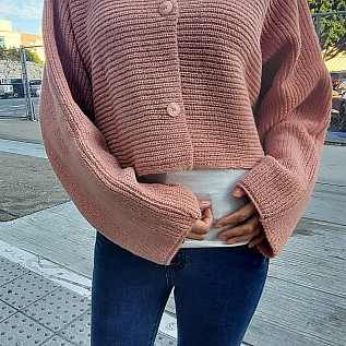 CROPPED SWEATER CARDIGAN WITH BUTTONS