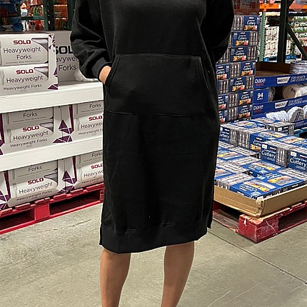 LONG SLEEVE HOODIE MIDI DRESS