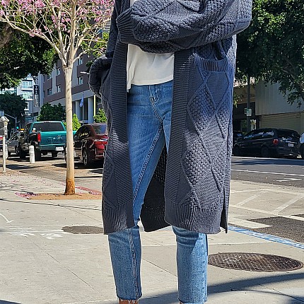 LONG SWEATER CARDIGAN WITH POCKET